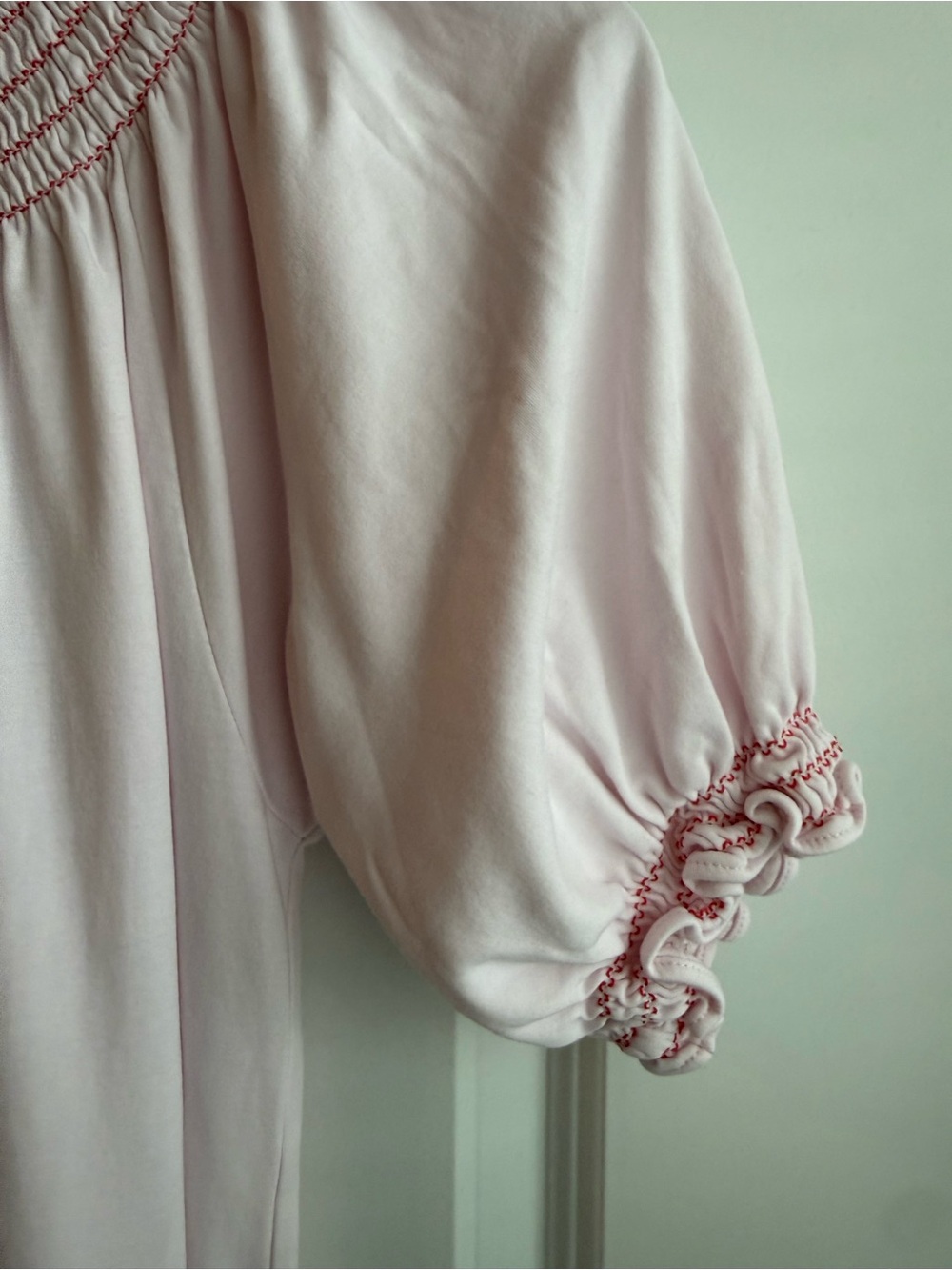 Lake Pajamas Smocked Nightgown Sleep Dress Light Pink Pima Cotton Medium Cottage - Picture 3 of 7